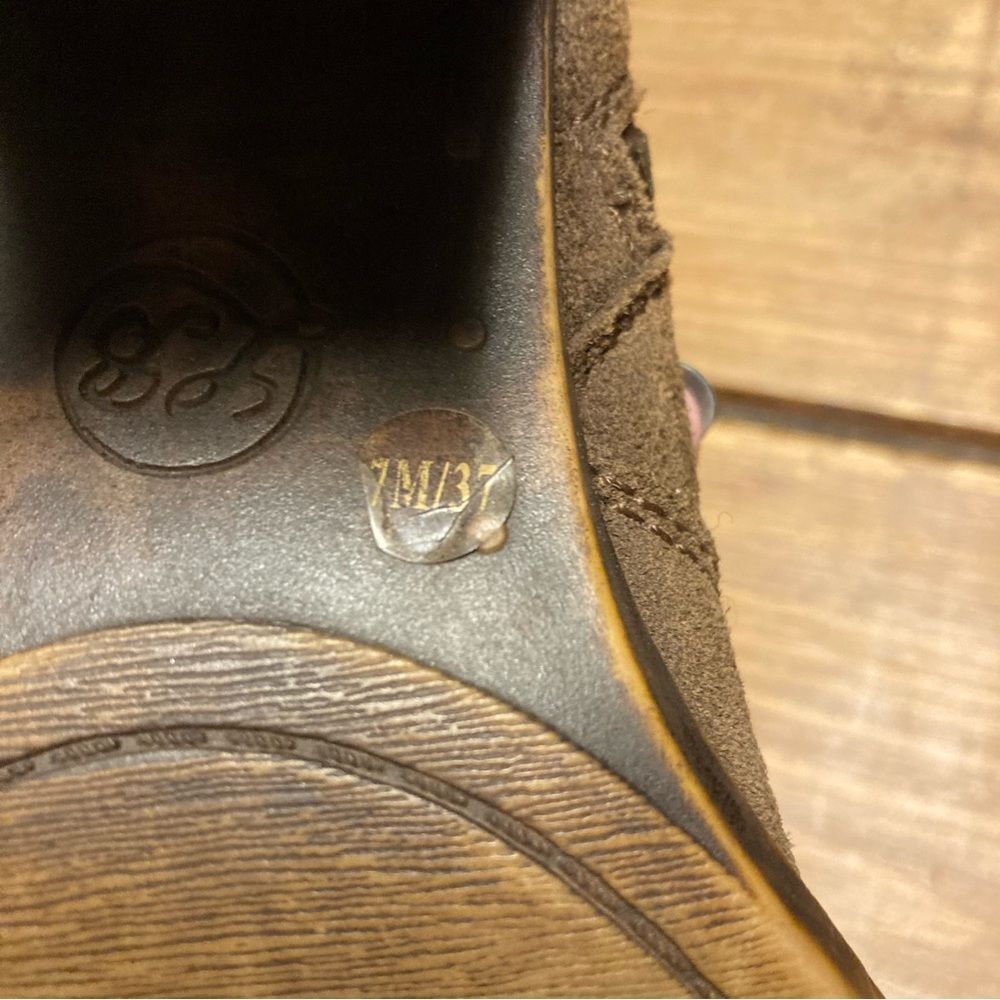 Lucky Brand Everalda Brown Suede Leather Boots Size 7 Ankle Booties High Heel - Picture 8 of 15